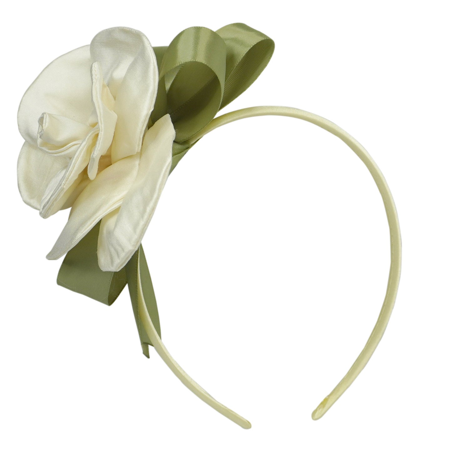 Large Silk Flower Silk Ribbon Wrapped Band // Toddler Girl's Floral Headband