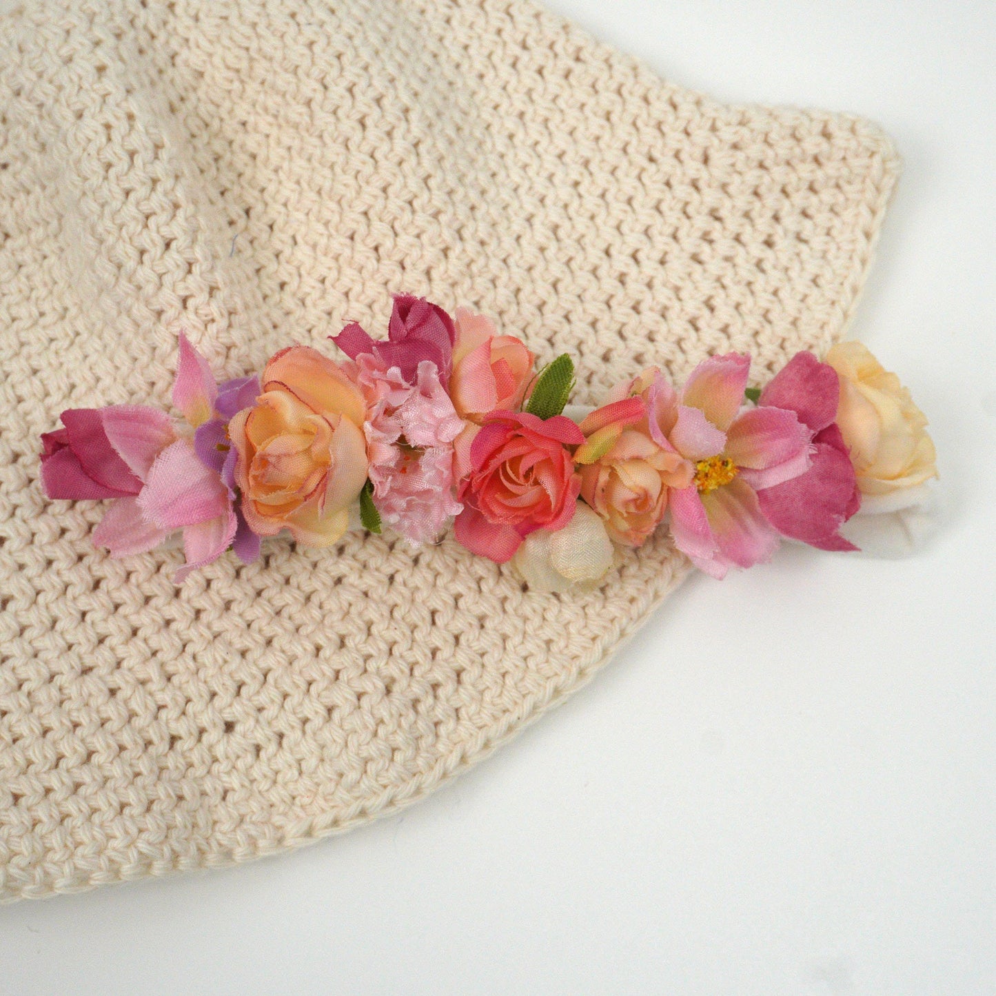 Hat Combo with Pink Floral Hair Band