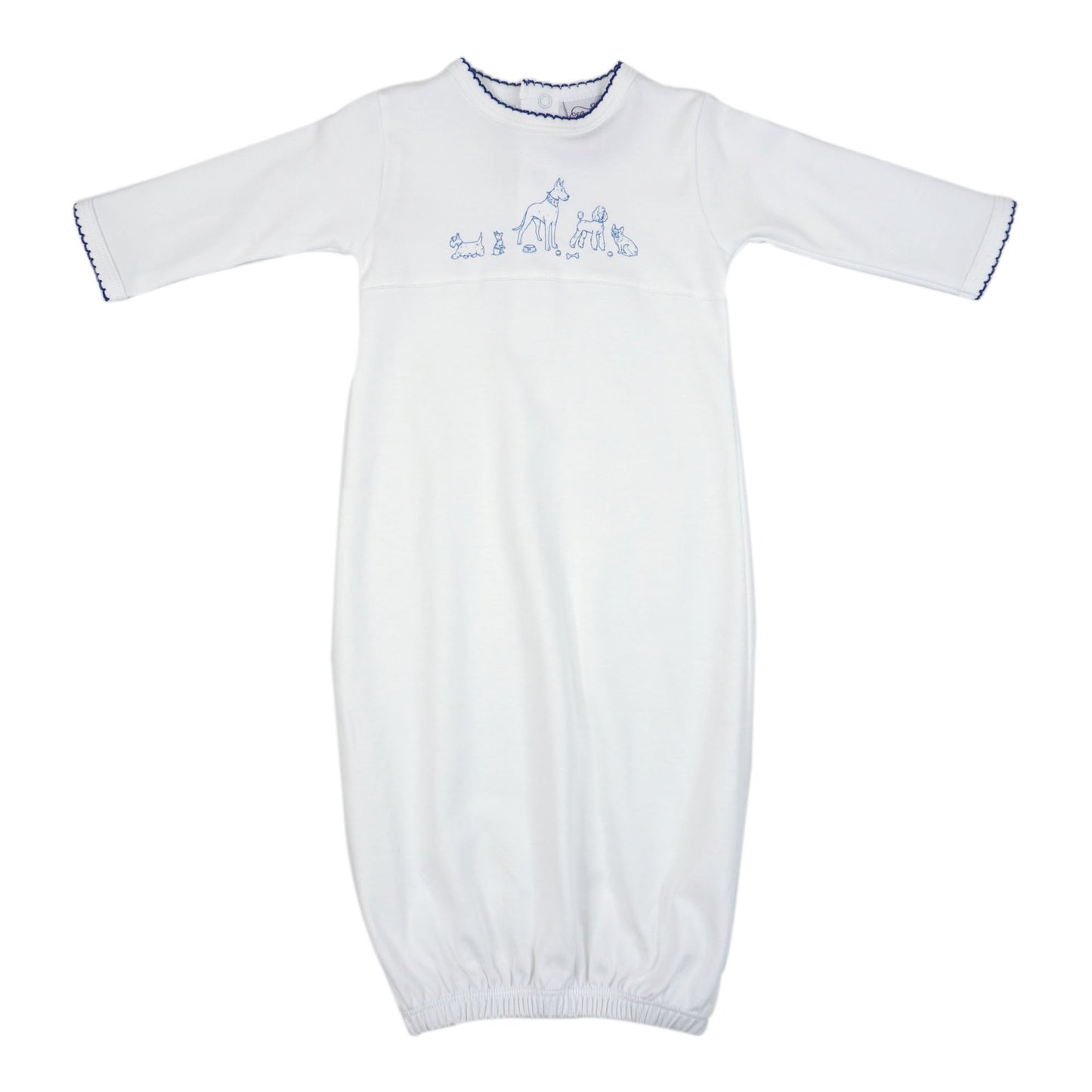 Dog Print Pima Cotton Baby Gown