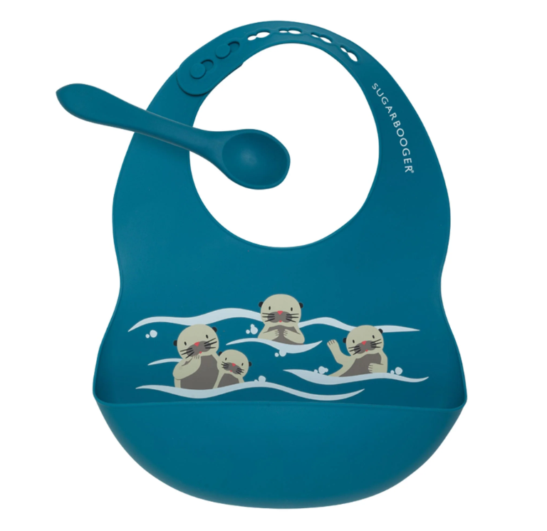 Fresh + Messy Bib & Spoon Set Baby Otter