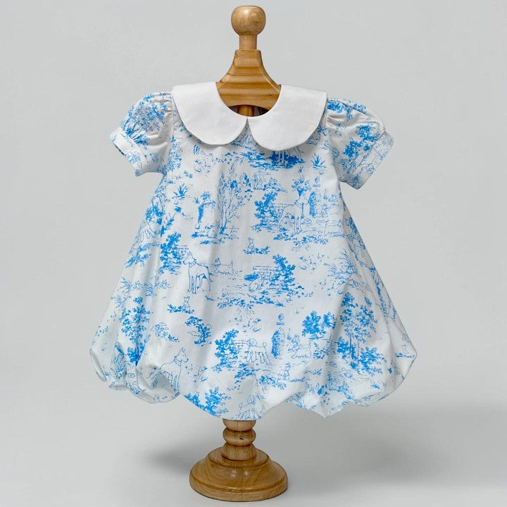 Heirloom Hound Bubble Dress – Classic Cotton Toddler Dress with Peter Pan Collar
