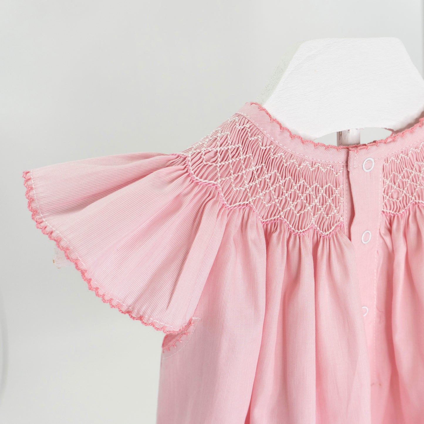 Rose Flutter Sleeve Smocked Dress