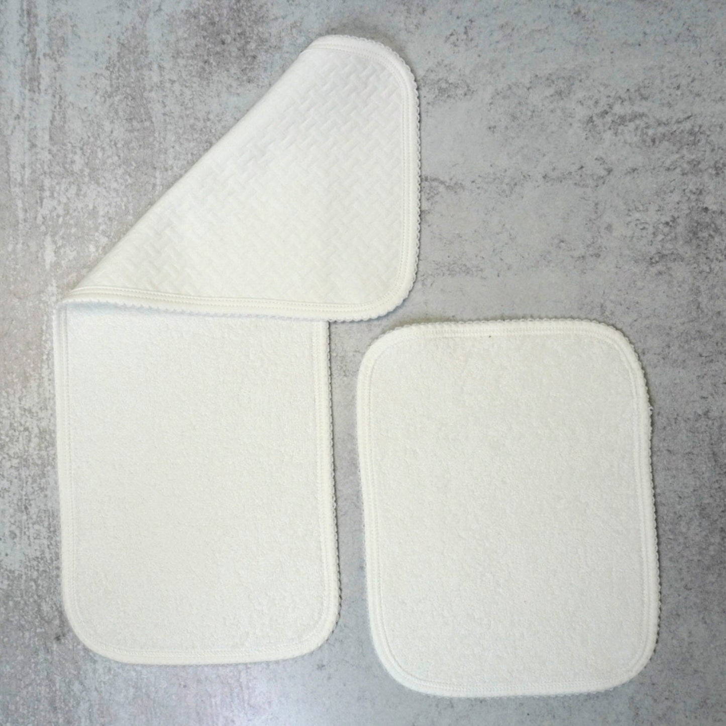White Pima Jacquard Cotton Burp Cloths