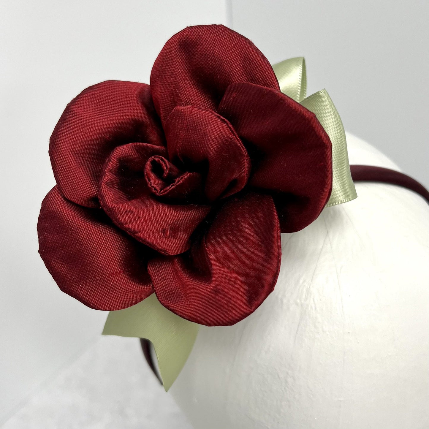 Large Silk Flower Silk Ribbon Wrapped Band // Toddler Girl's Floral Headband