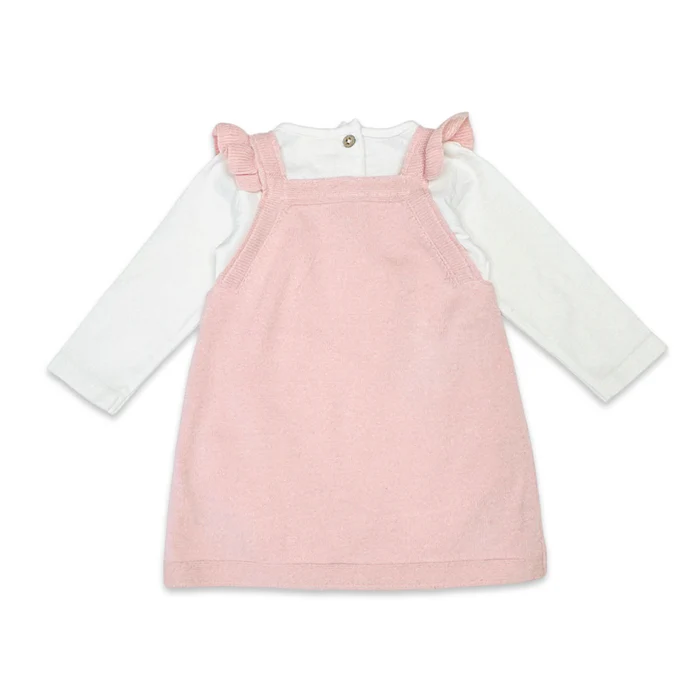 Ditsy Floral Embroidered Tunic Baby Knit Dress Set