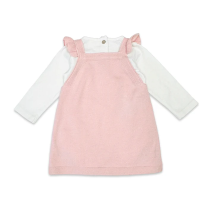 Ditsy Floral Embroidered Tunic Baby Knit Dress Set