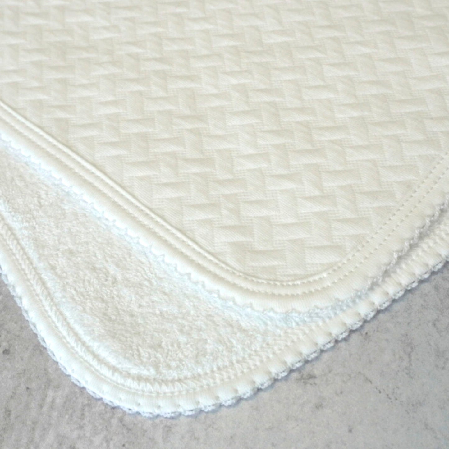 White Pima Jacquard Cotton Burp Cloths