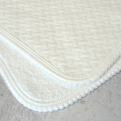 White Pima Jacquard Cotton Burp Cloths