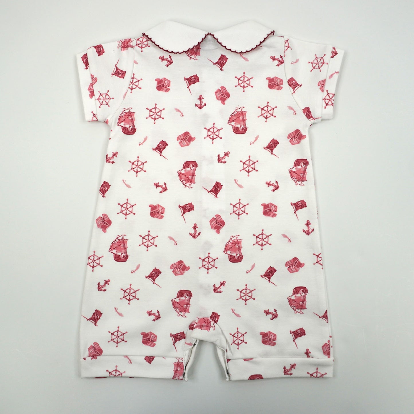 Pirate Pima Cotton Baby Romper with Peter Pan Collar