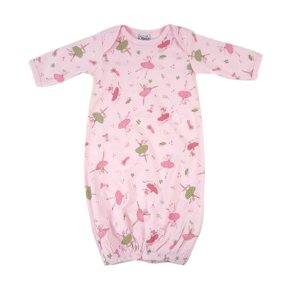 Ballerina Print Pima Cotton Baby Gown