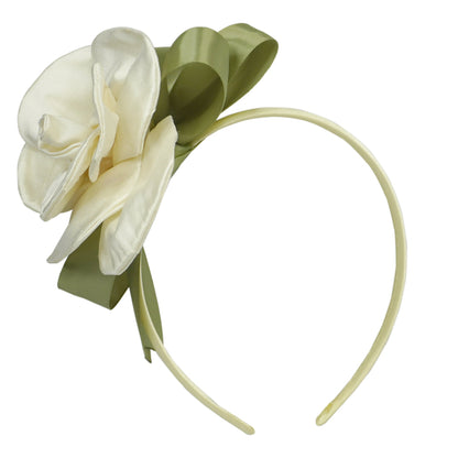 Large Silk Flower Silk Ribbon Wrapped Band // Toddler Girl's Floral Headband
