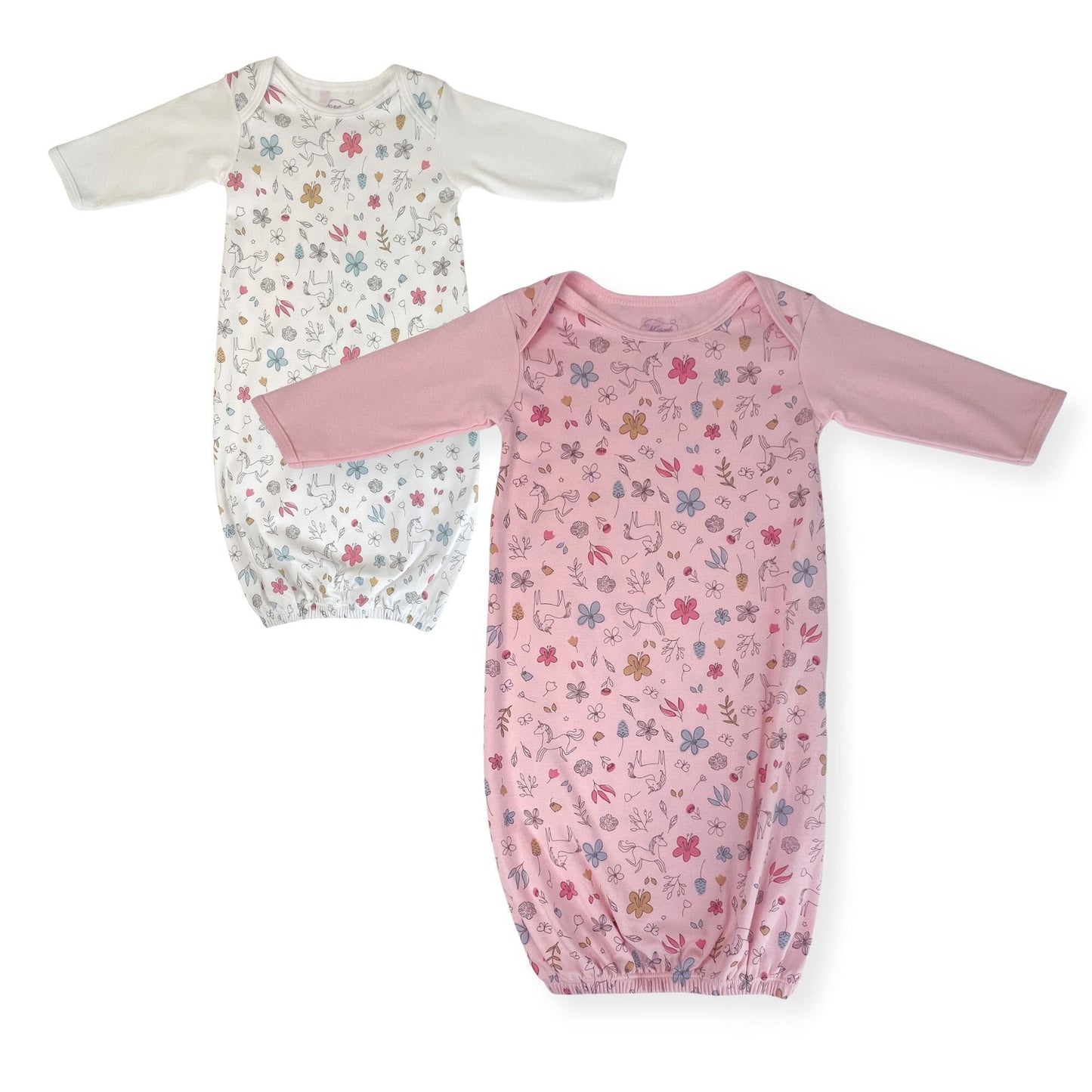 Unicorns Print Pima Cotton Baby Gown