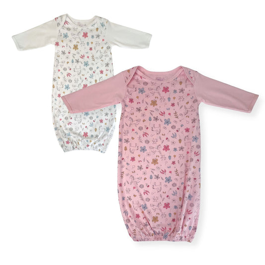 Unicorns Print Pima Cotton Baby Gown