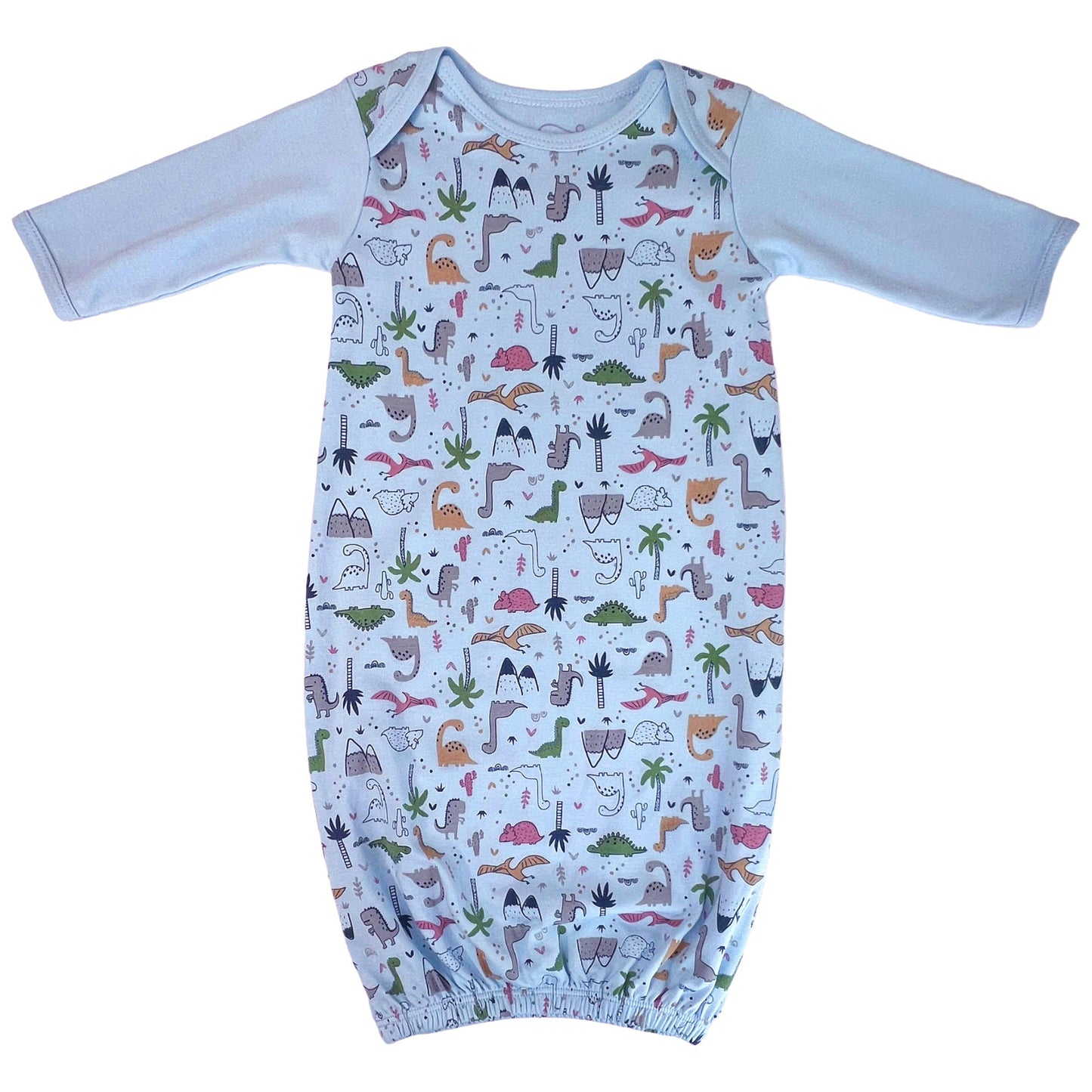 Dinosaurs Print Pima Cotton Baby Gown