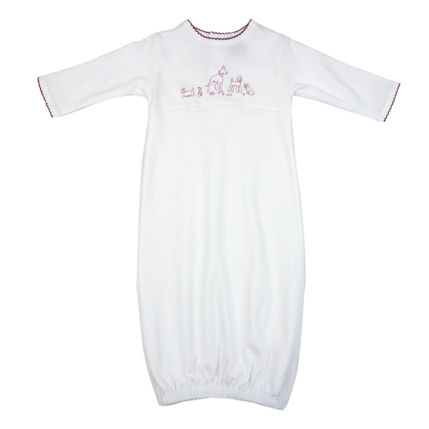 Dog Print Pima Cotton Baby Gown