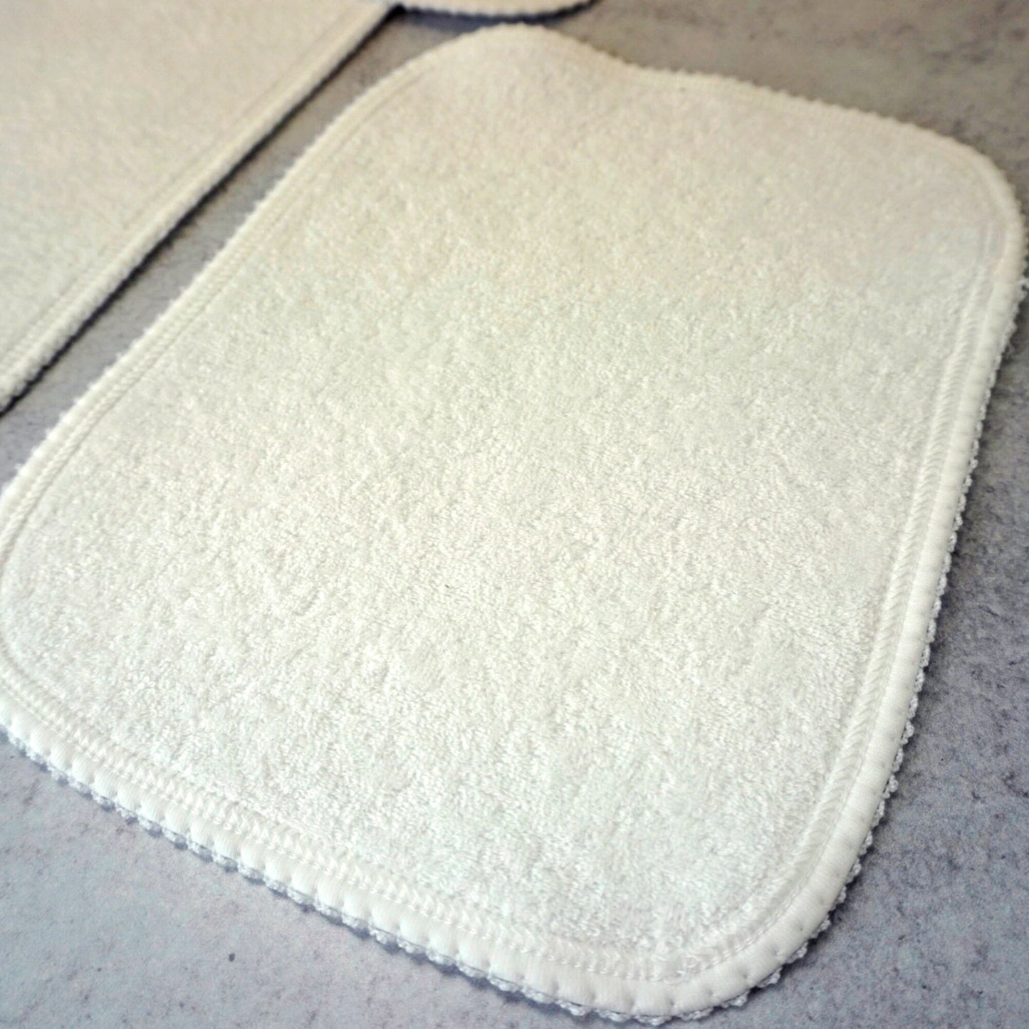 White Pima Jacquard Cotton Burp Cloths