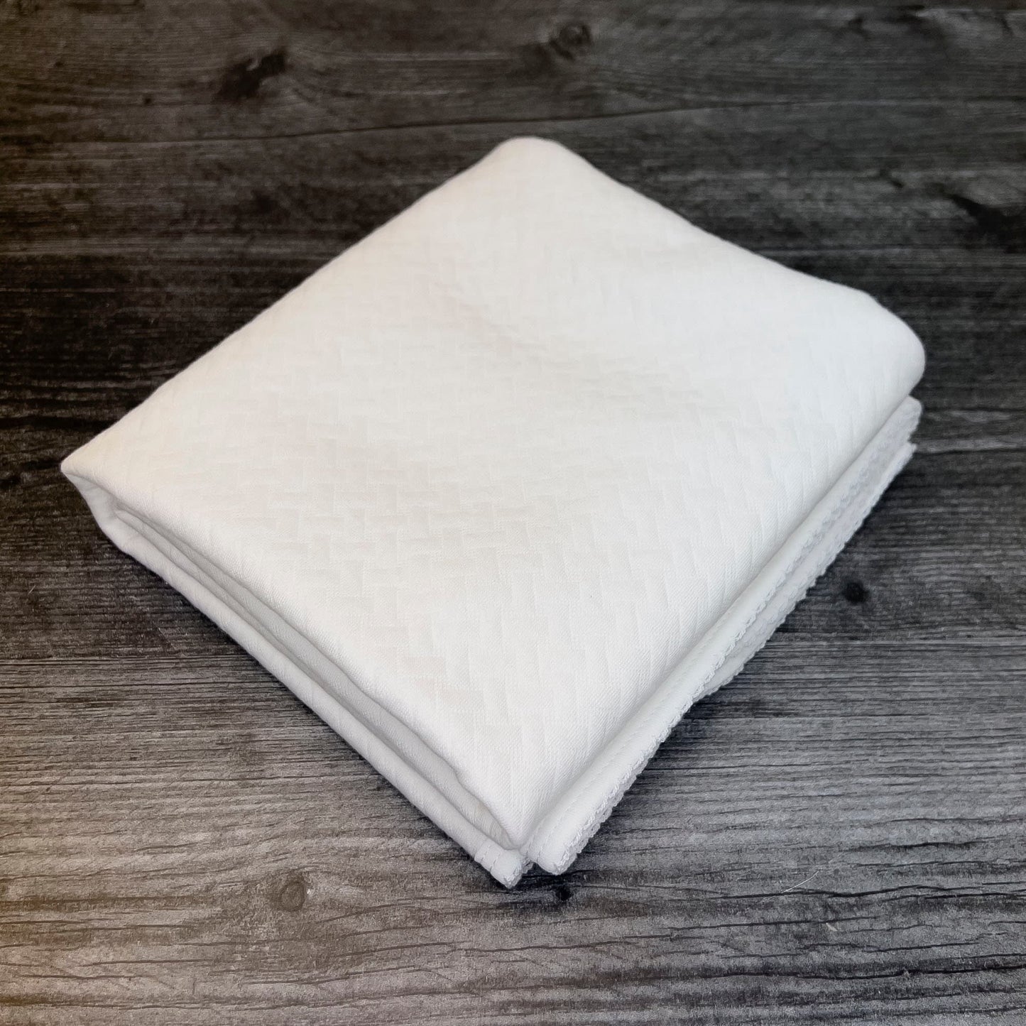White Pima Jacquard Baby Blanket