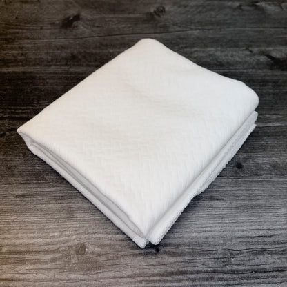 White Pima Jacquard Baby Blanket