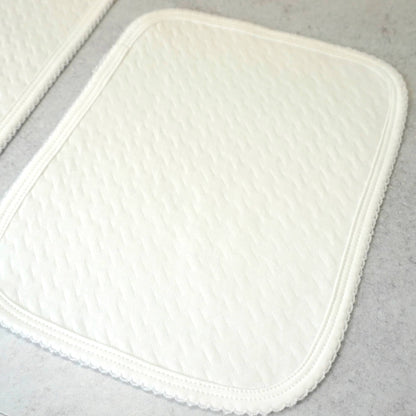 White Pima Jacquard Cotton Burp Cloths