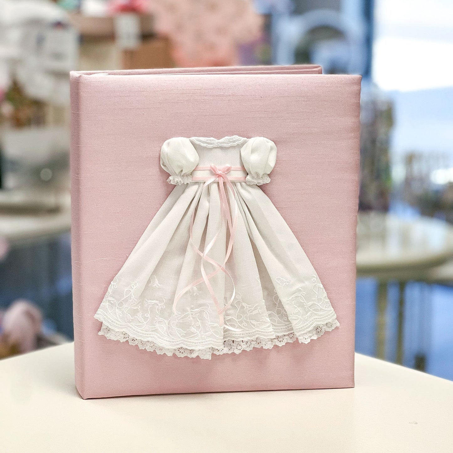 Swiss Batiste Dress – Baby Memory Book (Shantung)