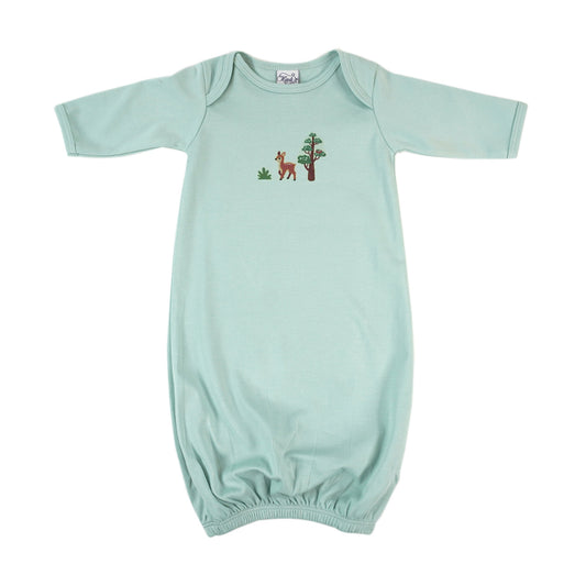 Woodland Print Pima Cotton Baby Gown