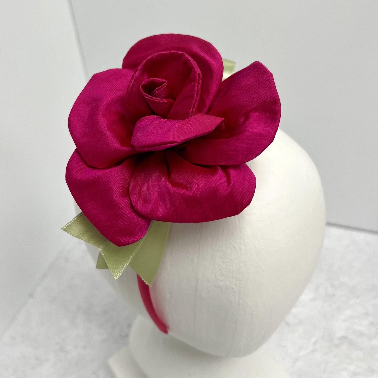 Large Silk Flower Silk Ribbon Wrapped Band // Toddler Girl's Floral Headband