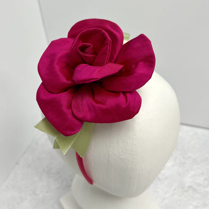 Large Silk Flower Silk Ribbon Wrapped Band // Toddler Girl's Floral Headband