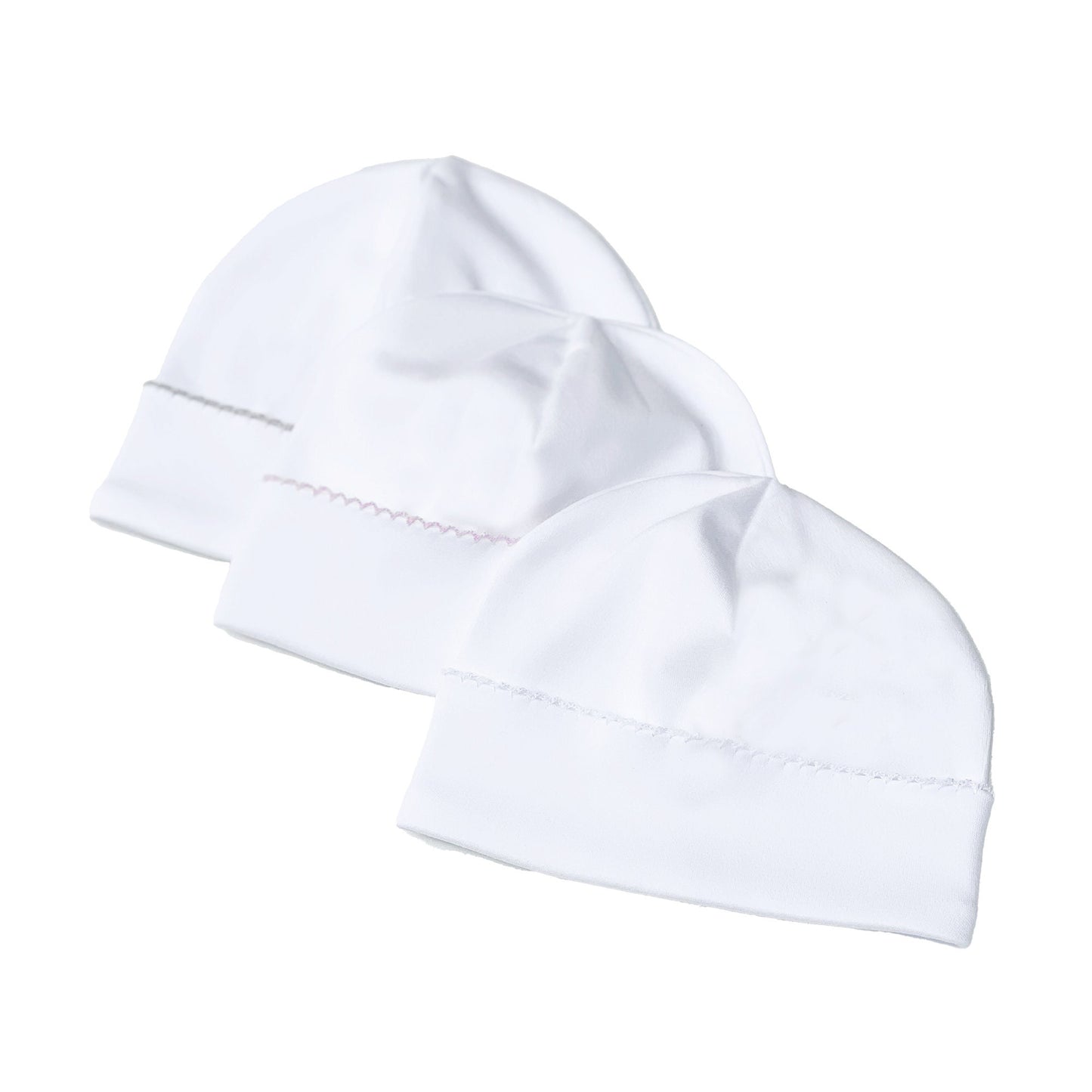 Monogrammed Baby Beanie – 100% Pima Cotton Newborn Hat | Personalized Infant Beanie with Color Stitching Trim