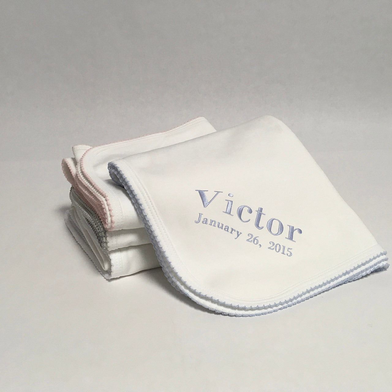 Luxury Pima Cotton Baby Blanket with Scallop Trim