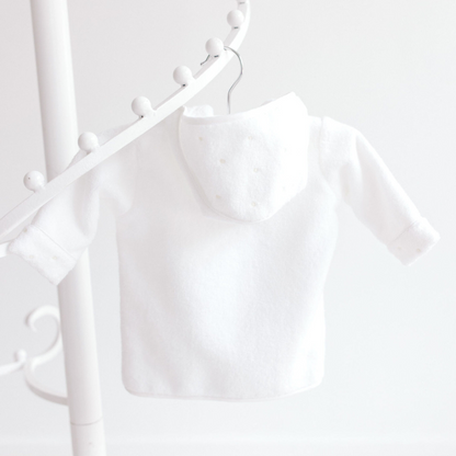 Ecru Dot Baby Bathrobe (White)