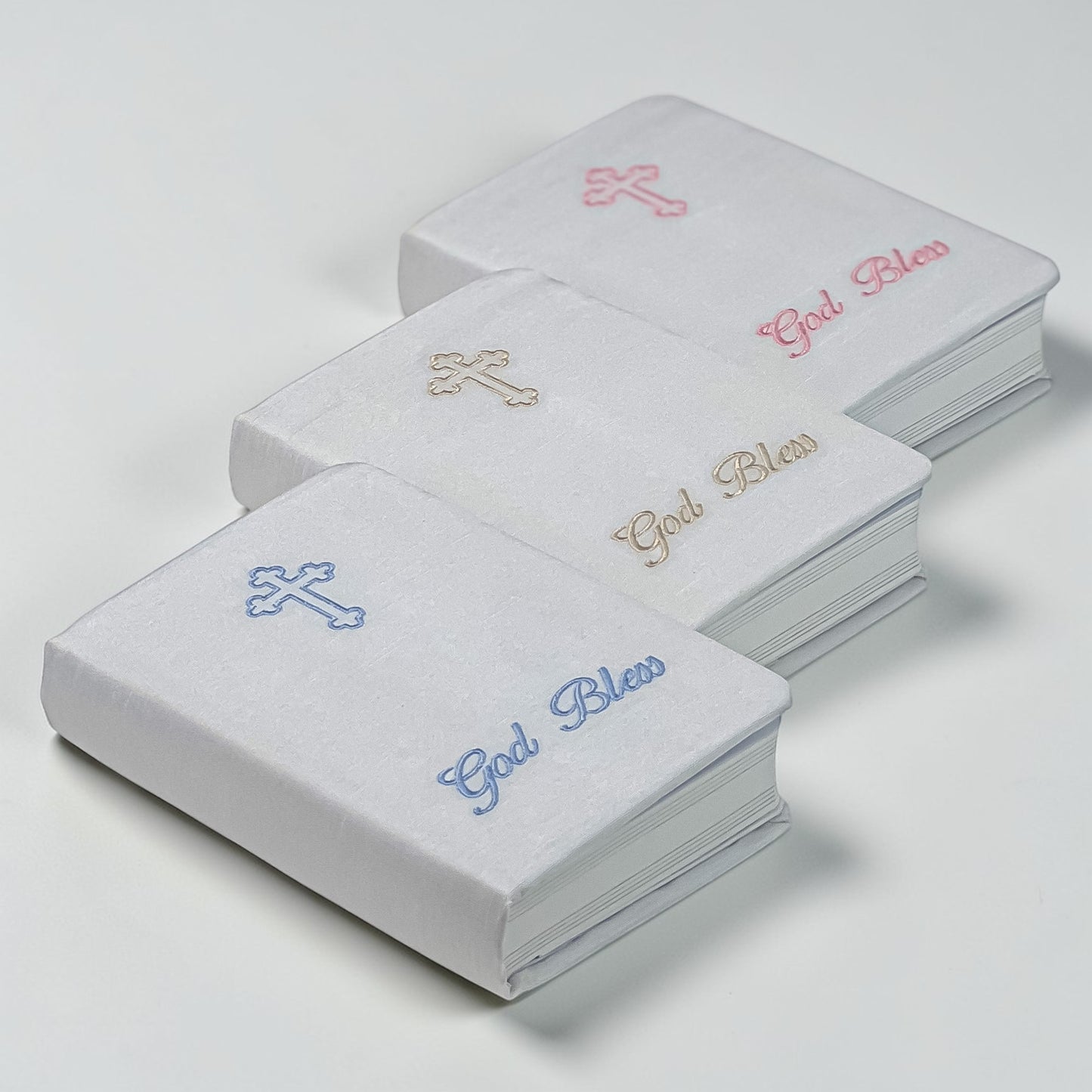 Personalized Baby’s First Bible – Shantung with Cross Design