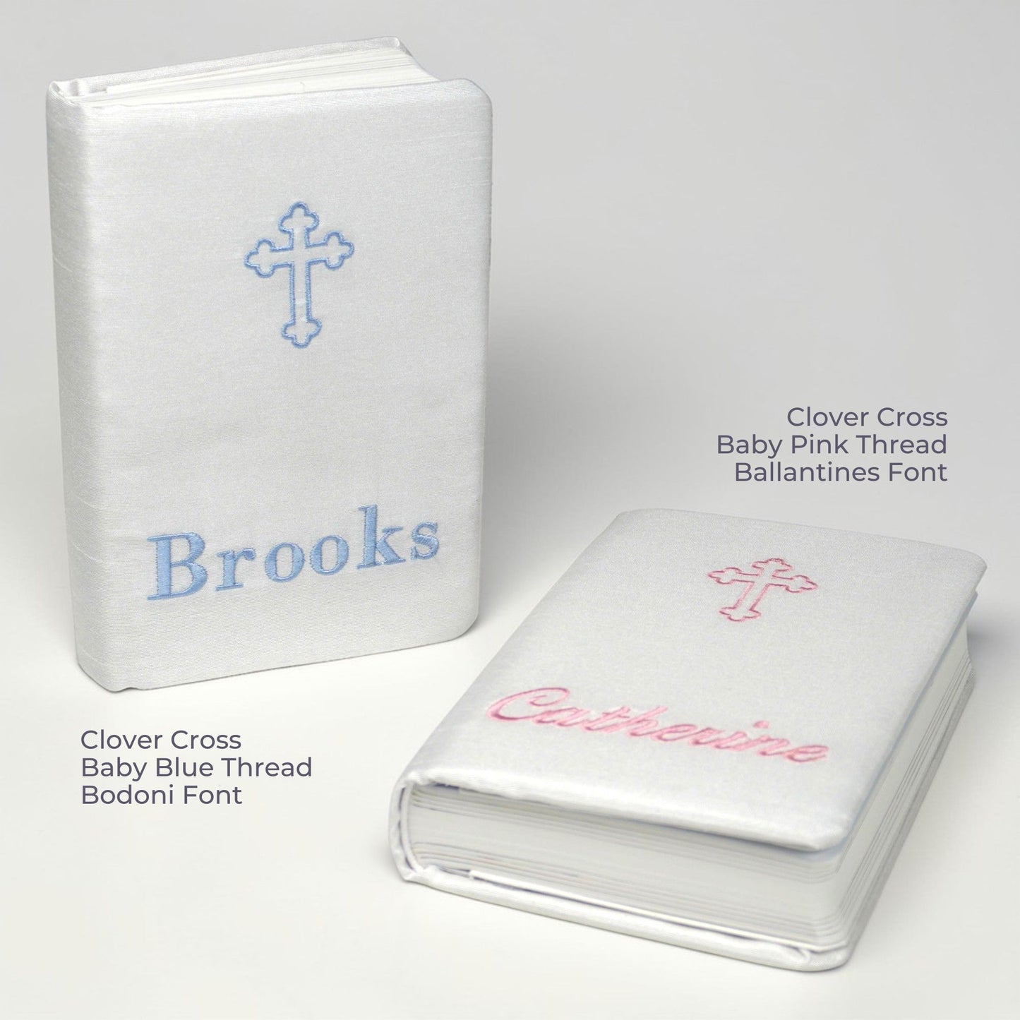 Personalized Baby’s First Bible – Shantung with Cross Design