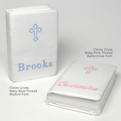 Personalized Baby’s First Bible – Shantung with Cross Design