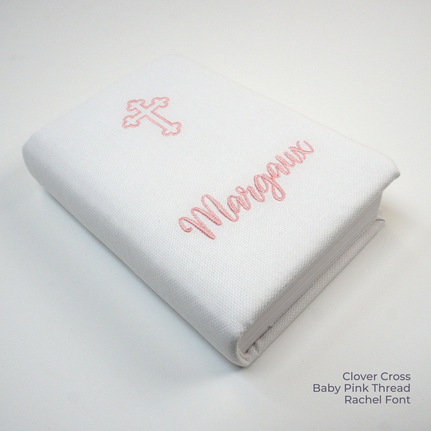 Personalized KJV Baby Gift Bible – Piqué Cotton with Cross Design