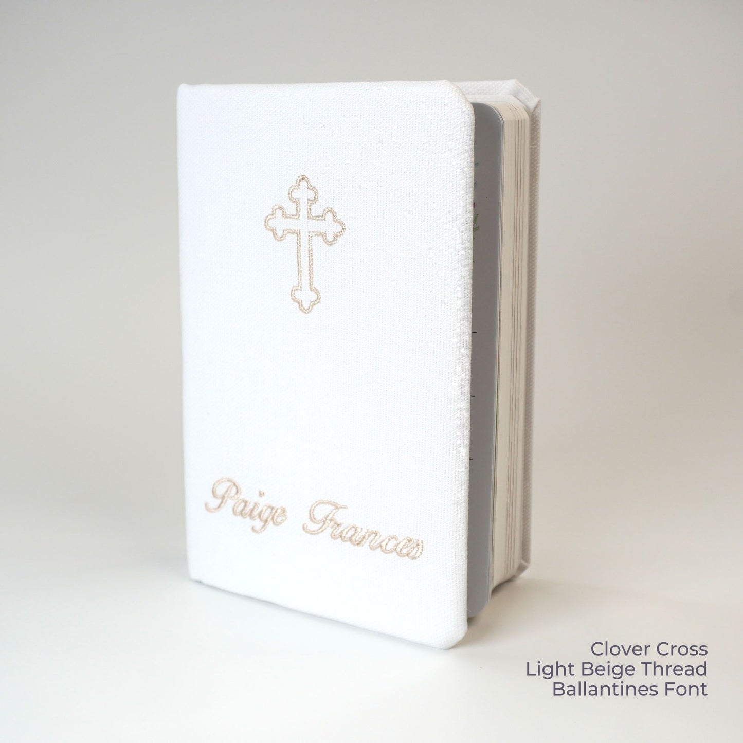 Personalized KJV Baby Gift Bible – Piqué Cotton with Cross Design