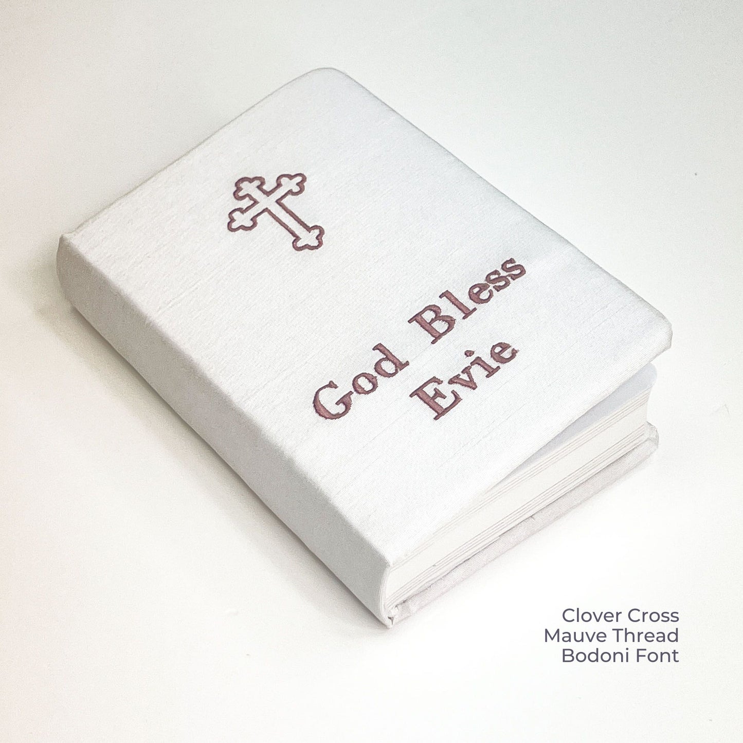 Personalized Baby’s First Bible – Shantung with Cross Design