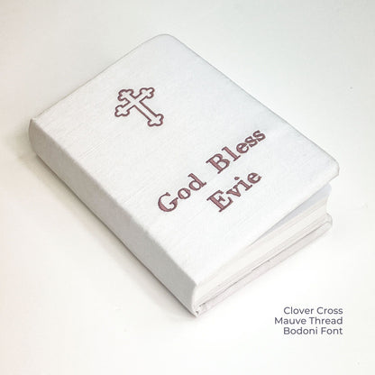 Personalized Baby’s First Bible – Shantung with Cross Design