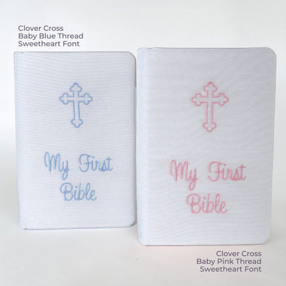 Personalized Baby’s First Bible – Shantung with Cross Design