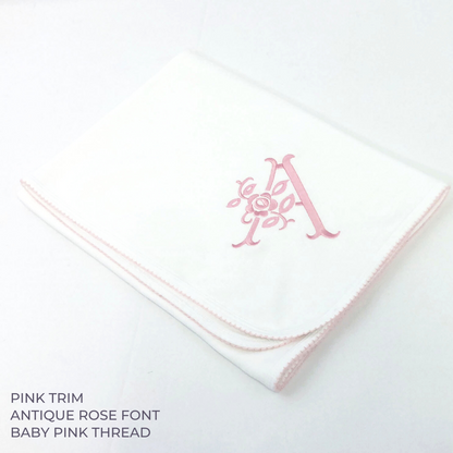 Luxury Pima Cotton Baby Blanket with Scallop Trim