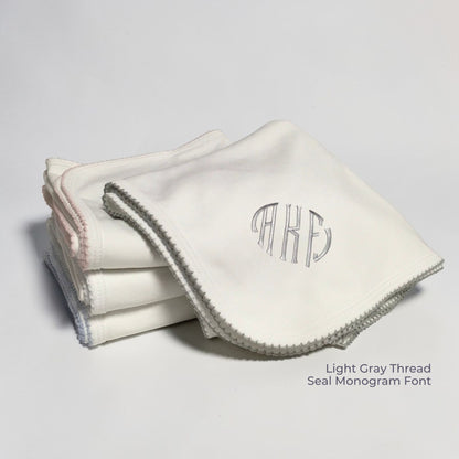 Luxury Pima Cotton Baby Blanket with Scallop Trim