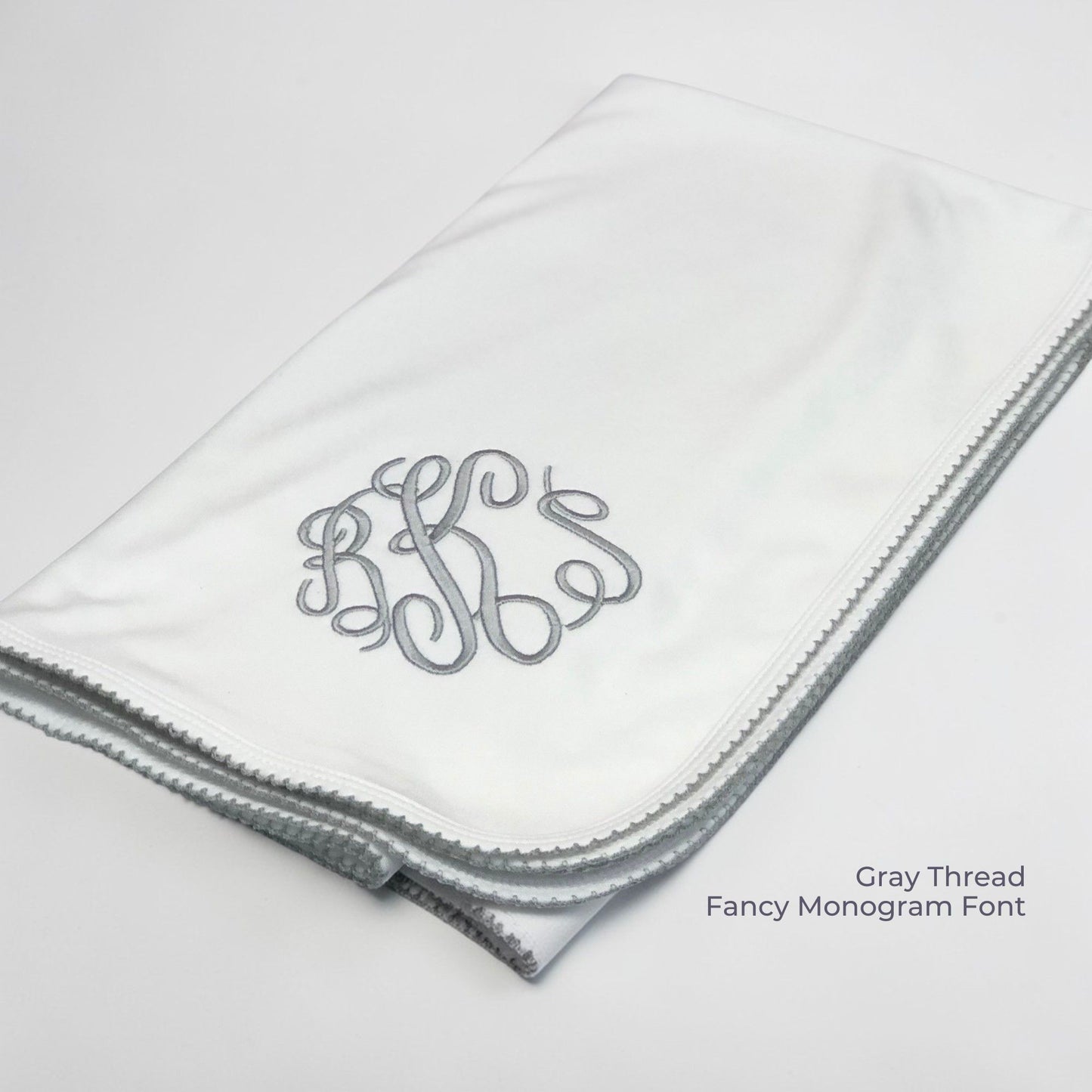 Luxury Pima Cotton Baby Blanket with Scallop Trim