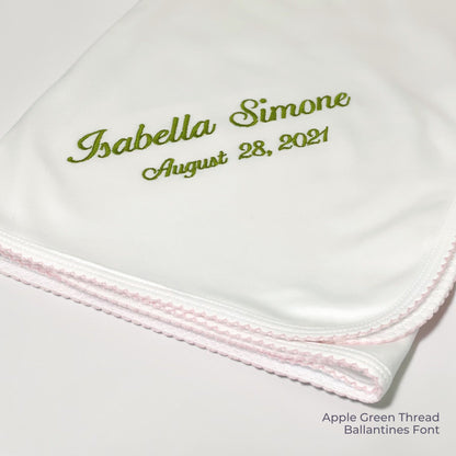Luxury Pima Cotton Baby Blanket with Scallop Trim
