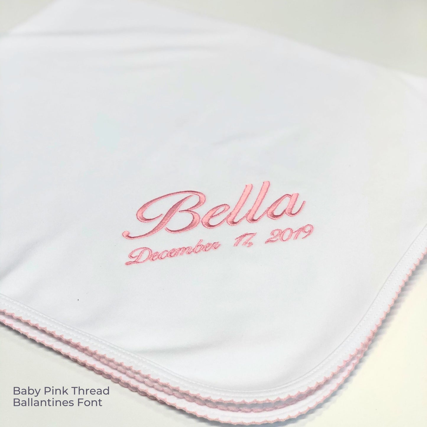 Luxury Pima Cotton Baby Blanket with Scallop Trim