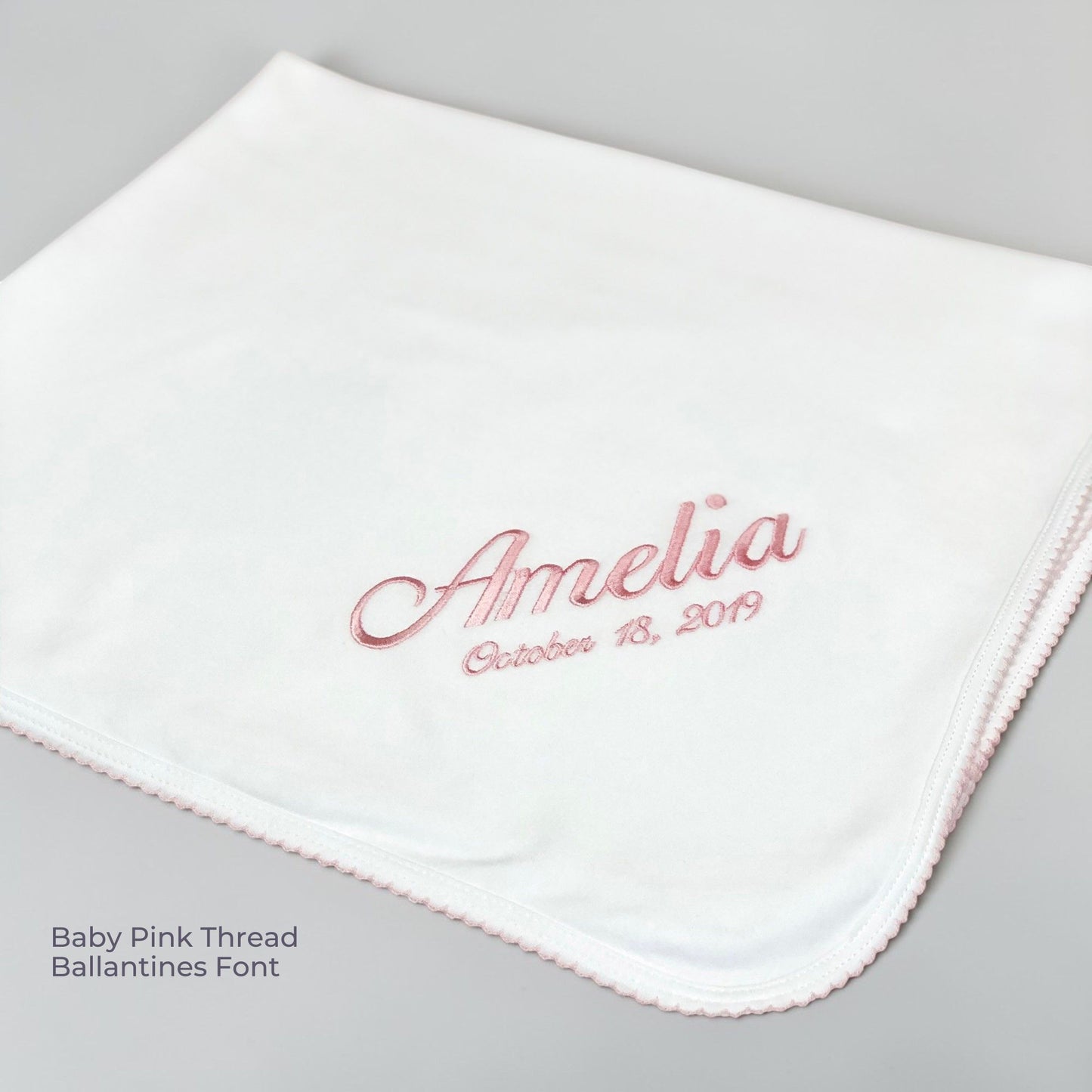 Luxury Pima Cotton Baby Blanket with Scallop Trim