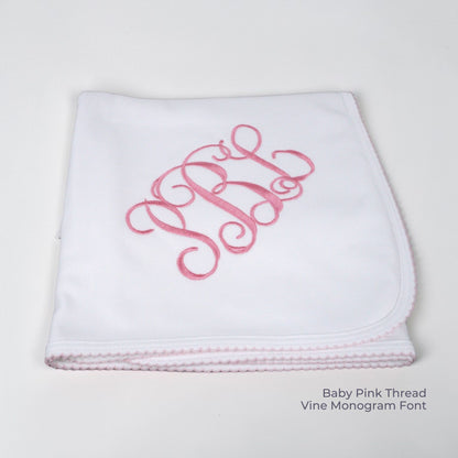 Luxury Pima Cotton Baby Blanket with Scallop Trim