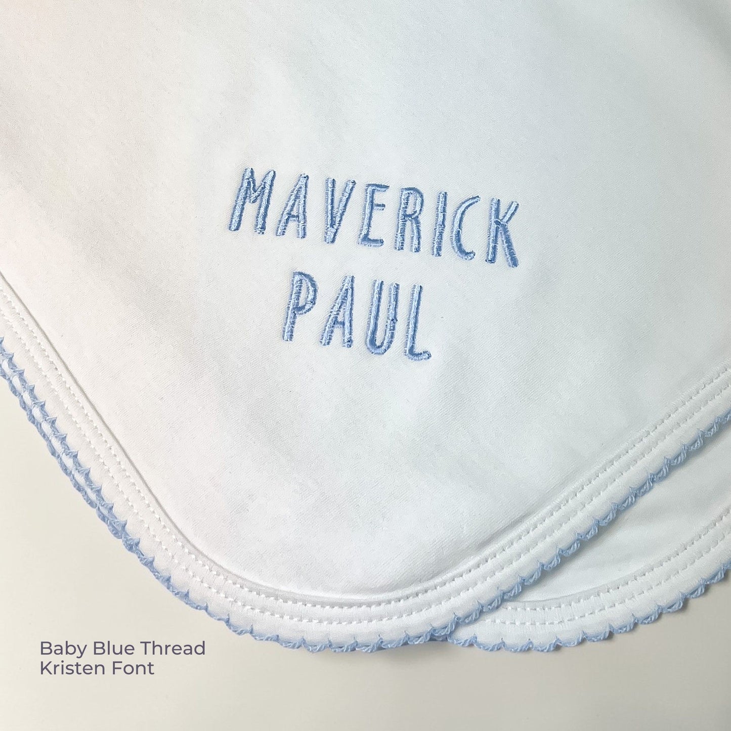 Luxury Pima Cotton Baby Blanket with Scallop Trim