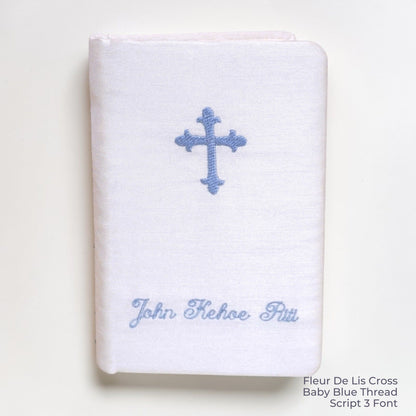 Personalized Baby’s First Bible – Shantung with Cross Design