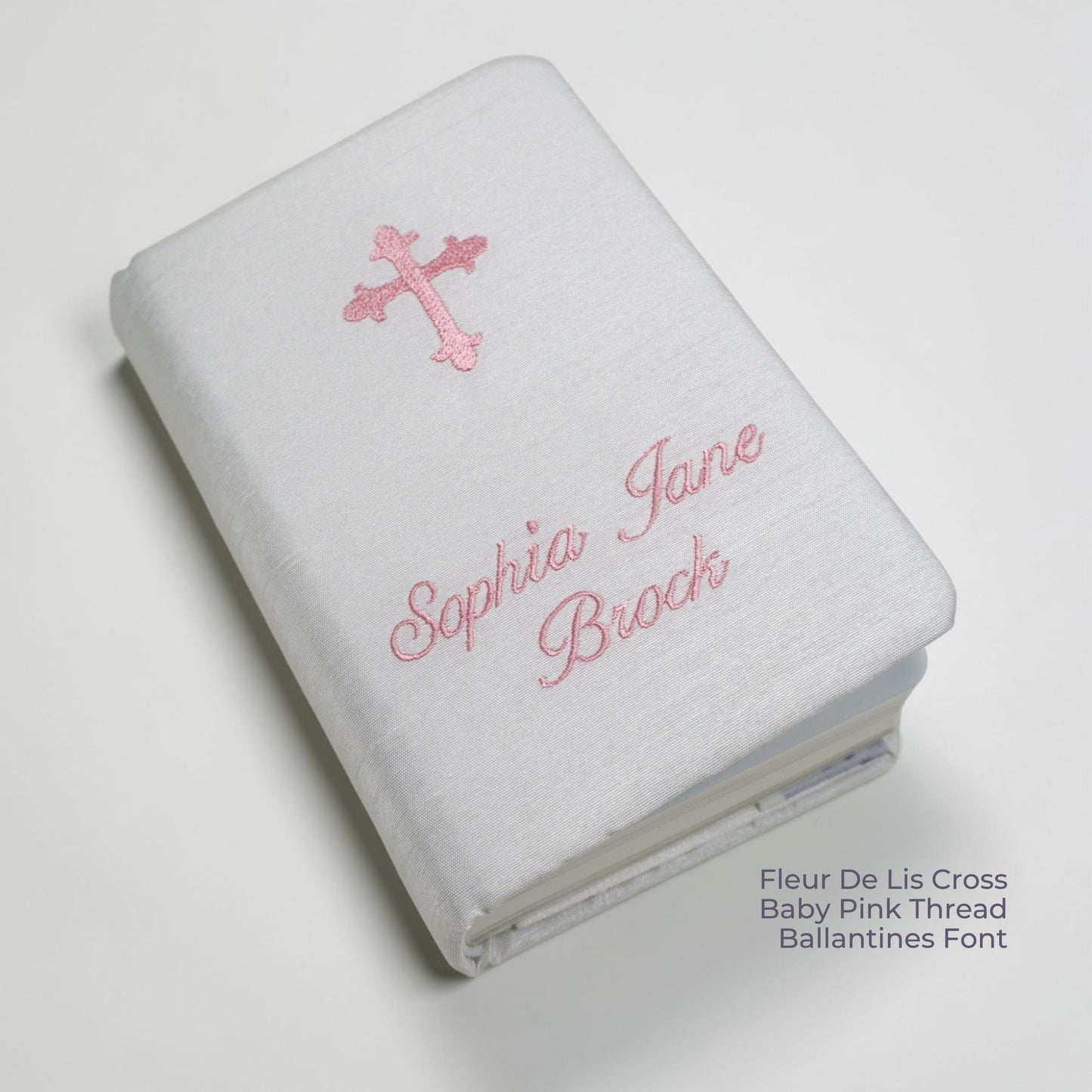 Personalized Baby’s First Bible – Shantung with Cross Design