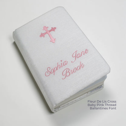 Personalized Baby’s First Bible – Shantung with Cross Design