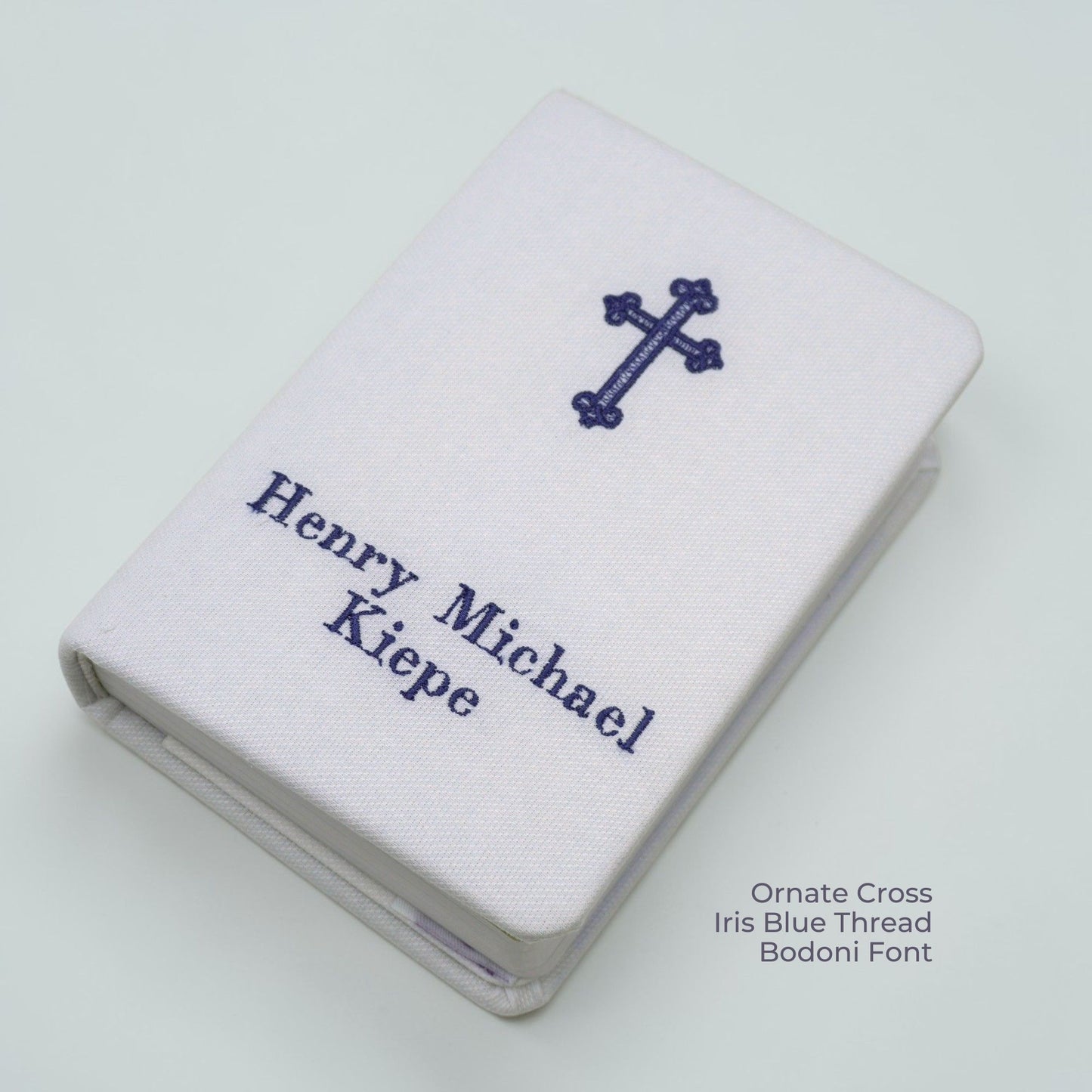 Personalized Baby’s First Bible – Shantung with Cross Design